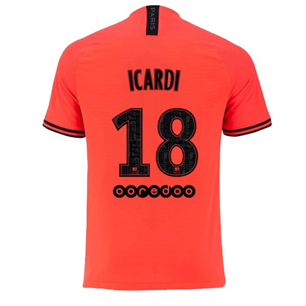 JORDAN Camiseta Paris Saint Germain NO.18 Icardi Segunda equipo 2019-20 Naranja